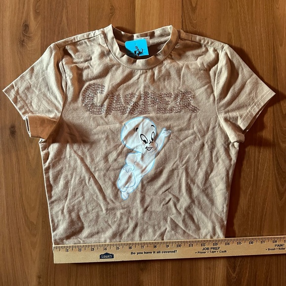 NWT Casper rhinestone embellished crop top T-shirt, size medium 👻 - Picture 6 of 8